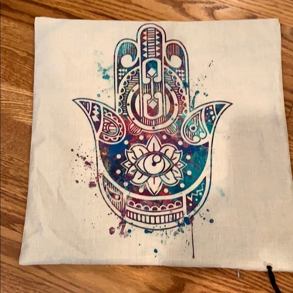 NWT -Hamsa design hessian pillowcase - Picture 1 of 3
